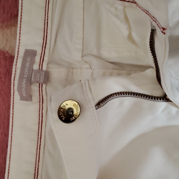 Banana Republic Size 0 Petite Ivory Slim Pants - Picture 5 of 9
